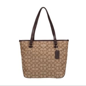 Coach outline signature brown tote
